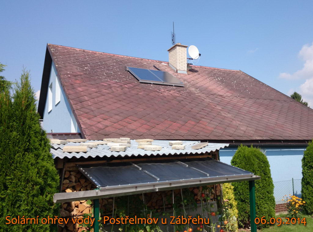 Solární ohřev vody - Postřelmov u Zábřehu