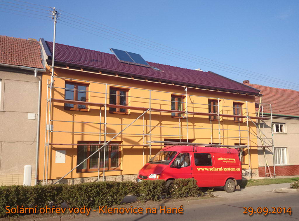 Solární ohřev vody - Klenovice na Hané