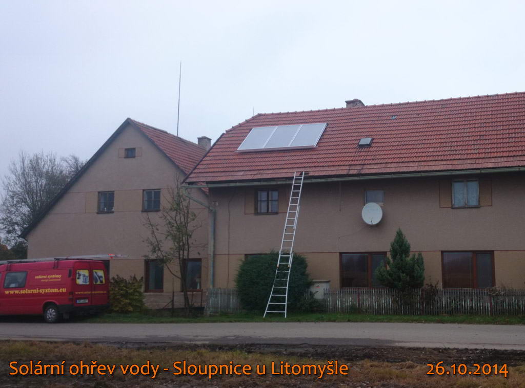 Solární ohřev vody - Sloupnice u Litomyšle