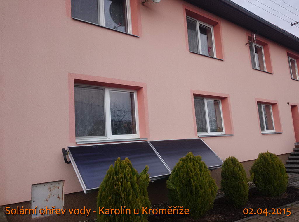 Solární ohřev vody - Karolín u Kroměříže