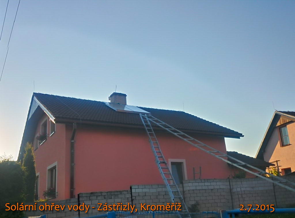 Solární ohřev vody - Zástřizly, okres Kroměříž