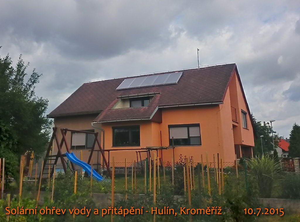 Solární ohřev vody a přitápění - Hulín, okres Kroměříž
