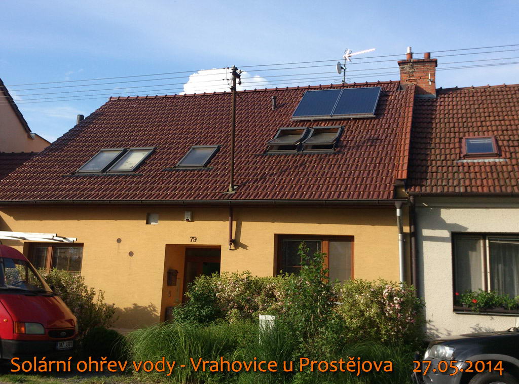 Solární ohřev vody - Vrahovice u Prostějova