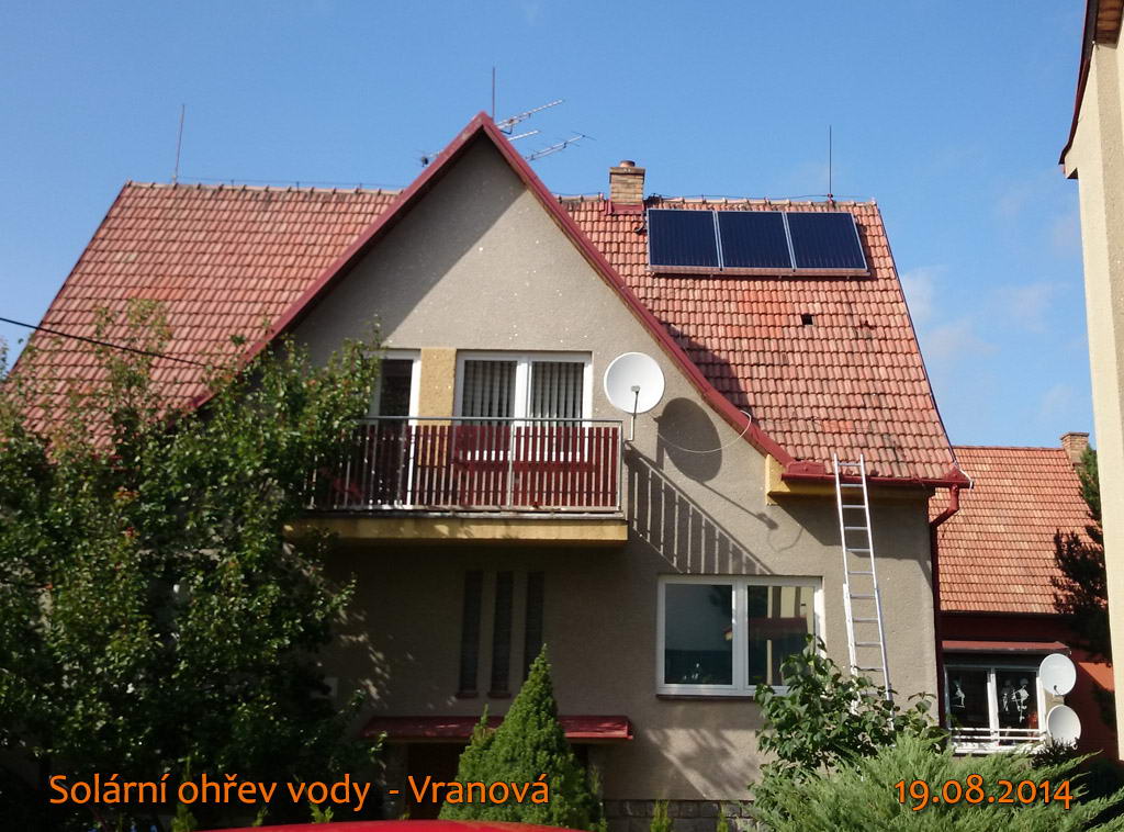 Solární ohřev vody - Vranová